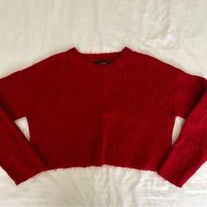 Forever 21 Red Cropper Sweater Size Medium